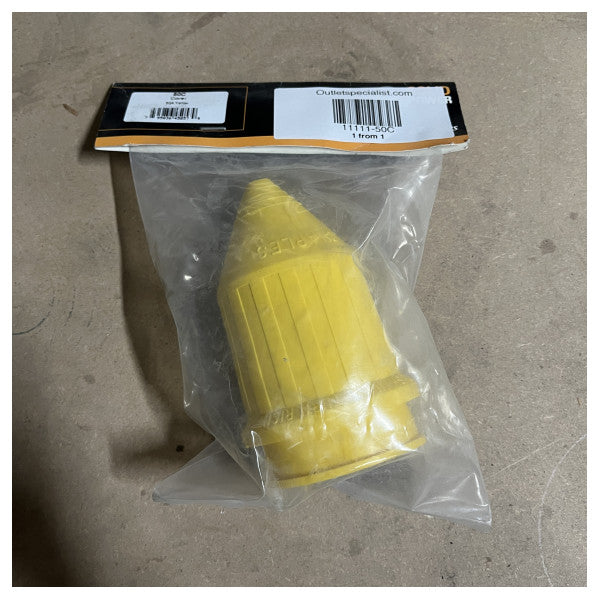 Marinco 50C cover 50A slidstærk gul beskyttelseshætte til marinestik - vand- og støvafvisende