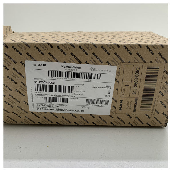 Оригинален горивен филтър за двигатели MAN, бял - 51125030052