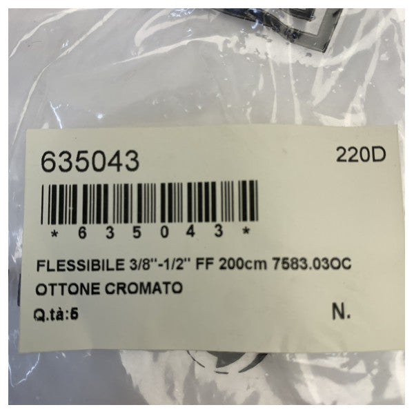 Гуїсеппе 3/8 дюйма - 1/2 дюйма 200 см нержавіючий душовий шланг 7583.03OC 