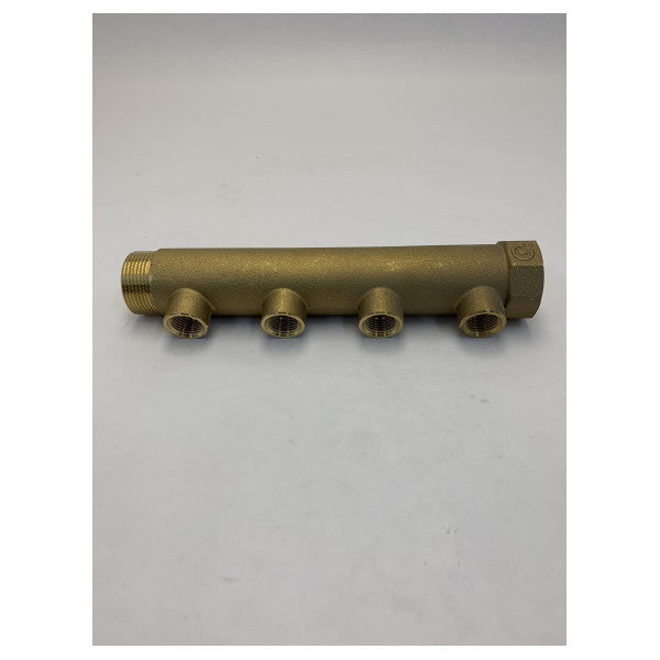 Caleffi 592748 Messing 4-vejs manifold 1 1/4 tomme x 1/2 tomme - 60 mm 