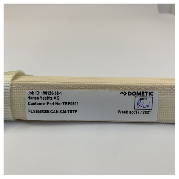Dometic セーリングボート用プリーツカーテン PLS650/380-CAN-CM-TSTF 