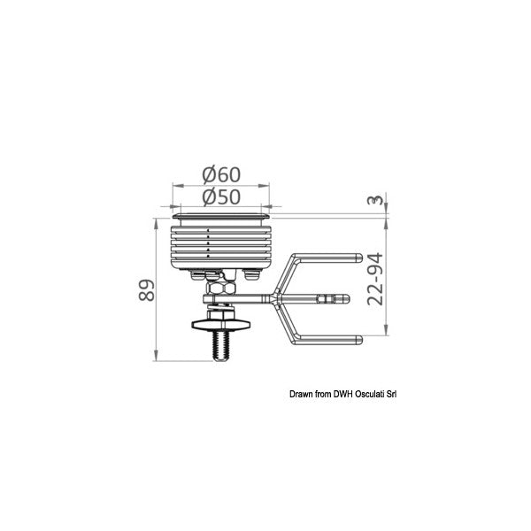 Osculati Eclipse MK2 Urezani zasun 60mm 38-161-01 