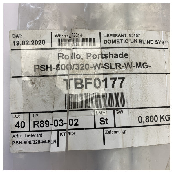 Dometic ポートシェードブラインド PSH-800/320-W-SLR-W-MG ボートブラインド 