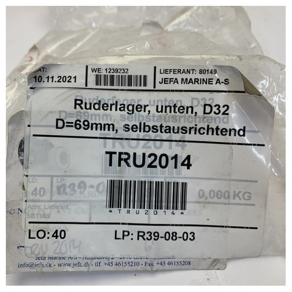 Jefa 69 мм долен рудер лагер самоцентрирующ се - 5BT069 