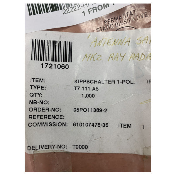 OTTO 1721060 Interruttore a levetta marino IP68 impermeabile MS25081 Mil-Spec elettrico 