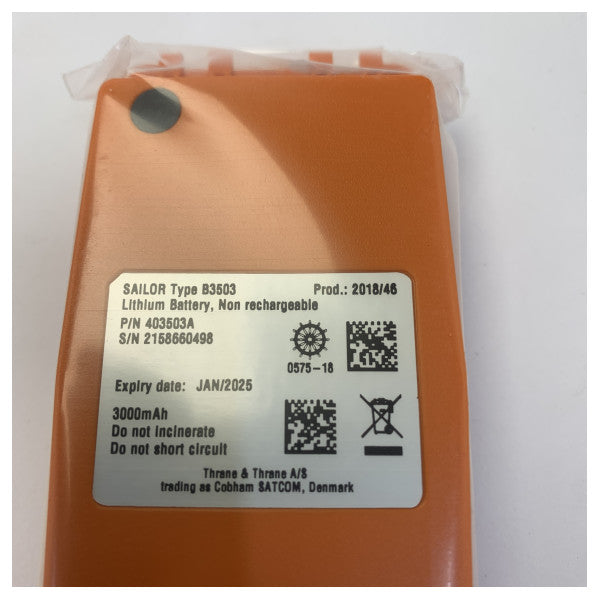 بطارية ليثيوم حديدية لراديو البحرية Sailor 403503A ATEX 