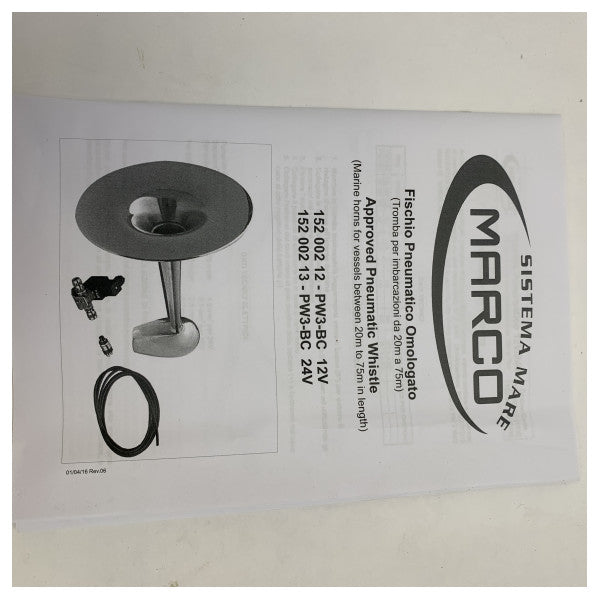 ماركو ب.دبليو 3-بي سي بوق هواء كروم 24 فولت 20/75م 