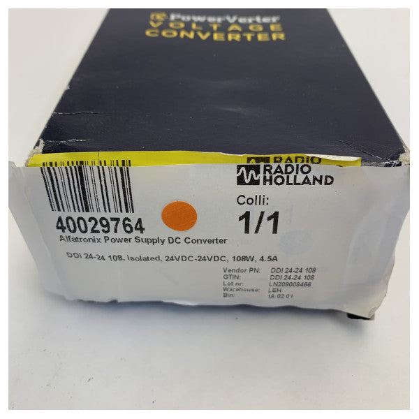 Alfatronix DDI 24-24 108W 4.5A DC-DC Converter - 24V to 24V 