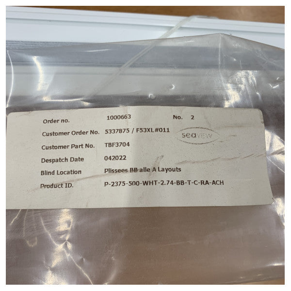 Dometic Oceanair Marine Plissé 2375 x 500 mm - P-2375-500-VIT 