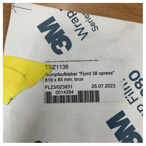 Fjord 38 Xpress Rumpf Decall Aufkleber Silber - TBZ1136 