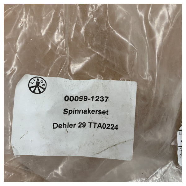 Liros Dehler 29 Spinnaker Tau Kit - 2x 21M RØD + 1x 28M RØD + 2x 7M Hvit 