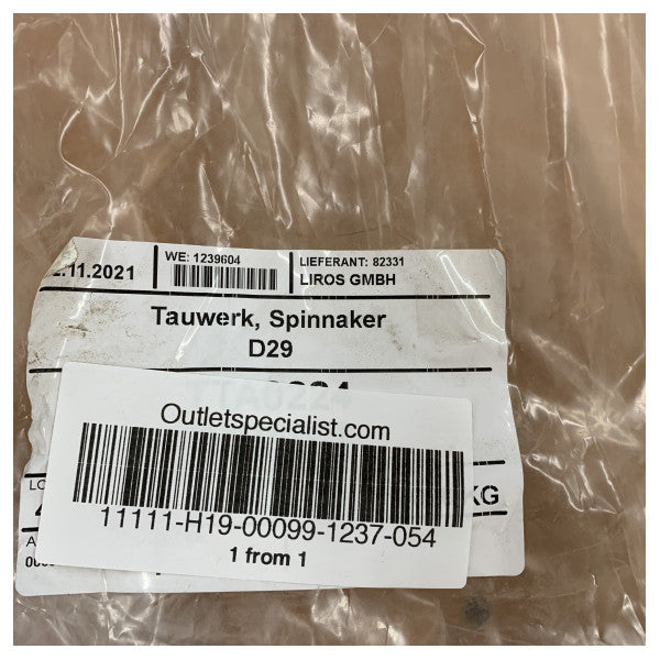 Liros Dehler 29 Spinnaker Tau Kit - 2x 21M RØD + 1x 28M RØD + 2x 7M Hvit 