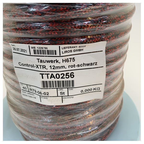 Liros Control-XTR Hanse 675 Dyneema reb 12mm RØD - 50M - 02224-1200 