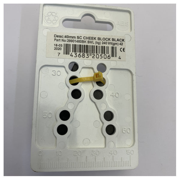 Lewmar 40mm Synchro Block Wange Einfach - 29901460BK 