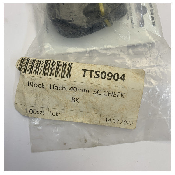 Lewmar 40mm Synchro Block Wange Einfach - 29901460BK 