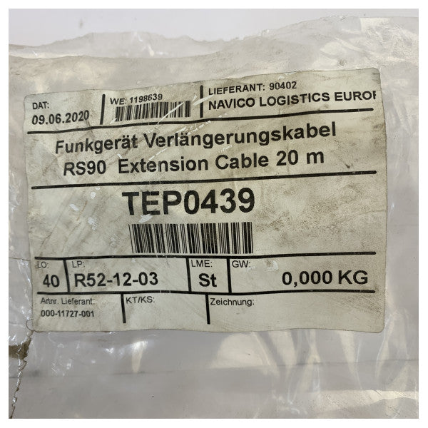 Simrad RS90 VHF Kabel przedłużający do ręcznego zestawu 20m - 000-11727-001 