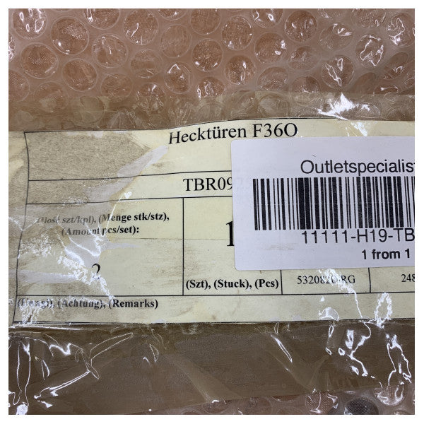 Dual Fjord 36 og 38 XP Transom Dører Rustfritt Stål Sett - TBR1173 