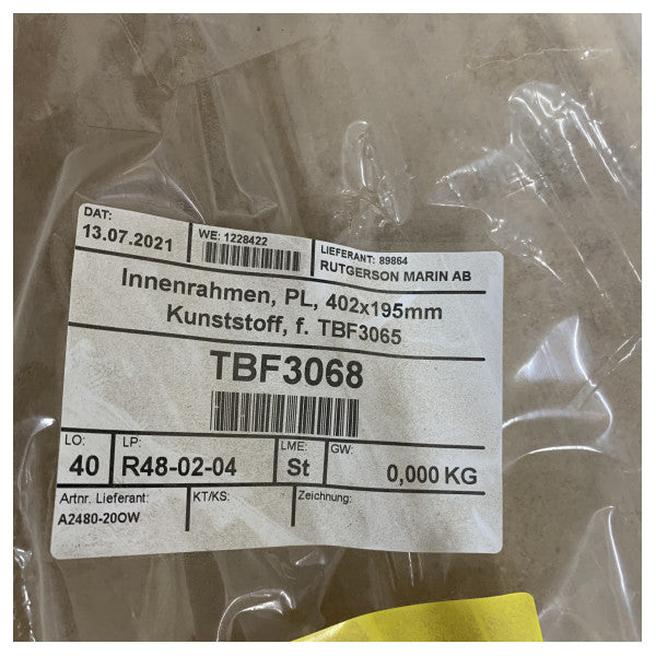 Rutgerson Porthole Inner Frame PL402 x 195mm - A2480-20OW 