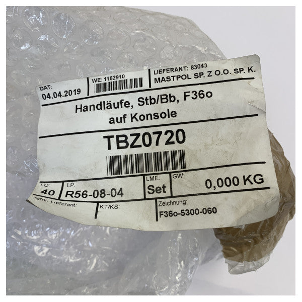 Fjord 360 Edelstahl Konsole Handlauf Steuerbord und Backbordseite - F360-5300-060 