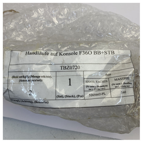 Fjord 360 Edelstahl Konsole Handlauf Steuerbord und Backbordseite - F360-5300-060 