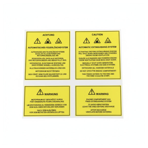 Avery Dennison Hanse Yachts Fire Extinguisher System Safety Sticker 