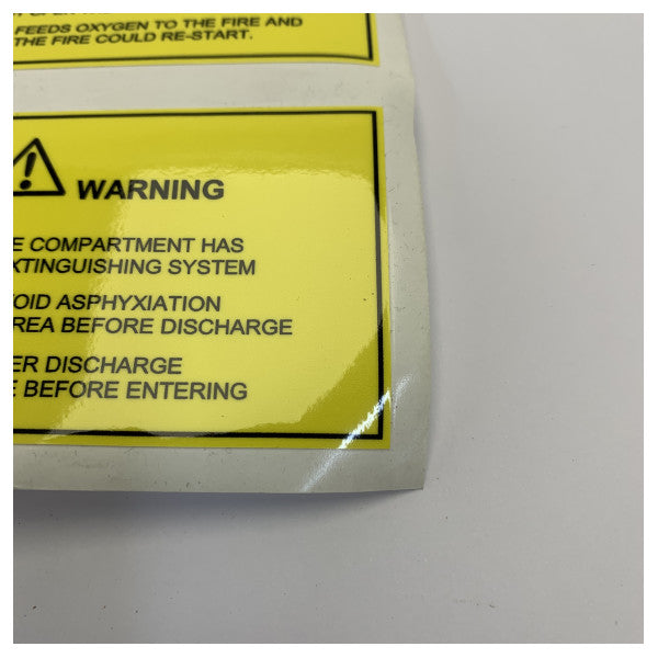 Avery Dennison Hanse Yachts Fire Extinguisher System Safety Sticker 