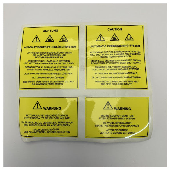 Avery Dennison Hanse Yachts Fire Extinguisher System Safety Sticker 