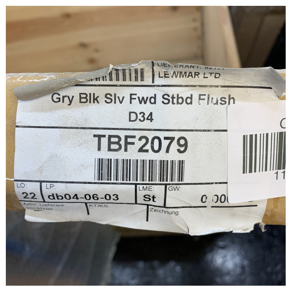 Lewmar Flush Dehler 34 Fast Grå-Svart Styrbord Framsidan Fönster - 30191100 