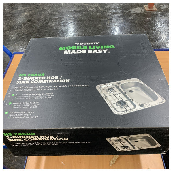 Dometic HS 2460R Inox Dual Hob u Sink - 9103301752 