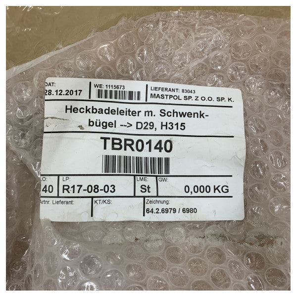 درج الاستحمام القابل للطي من الفولاذ المقاوم للصدأ 3 خطوات - TBR0140 من هانسي 315 وديهلر 29 