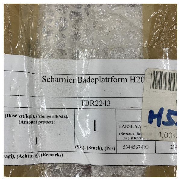 Plataforma de baño de acero inoxidable de alta capacidad para yates Hanse - TBR2243 