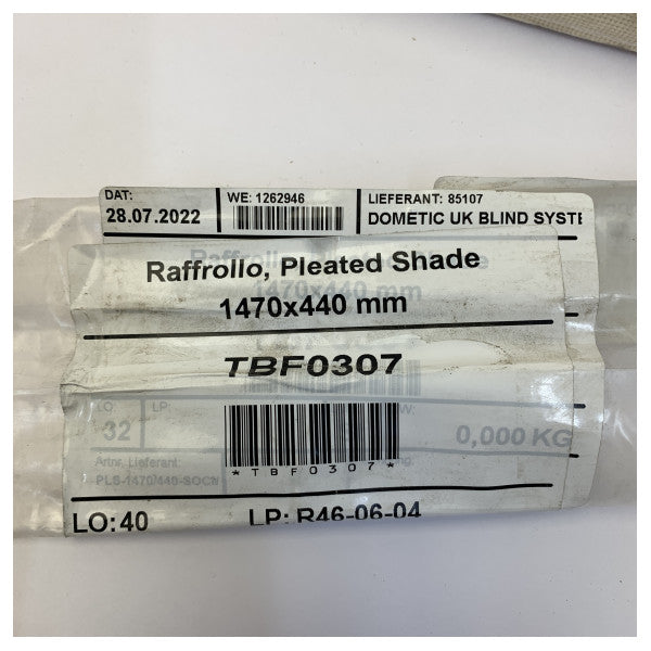 Dometic プリーツシェードラフロロ 1470 x 440 mm ボートカーテン 