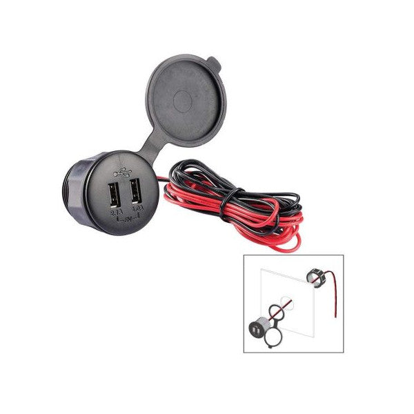 Αδιάβροχος φορτιστής USB 12V διπλής θύρας Poly-Planar - USB-PM