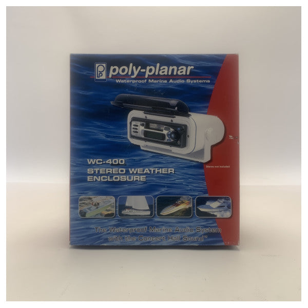 "Poly-Planar WC400 waterproof radio cover in white color"