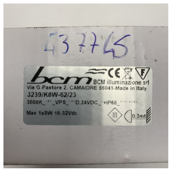 BCM 3239/K8W-62/23 LED downlight spot sort 8W - 3000K - 24V - IP66 