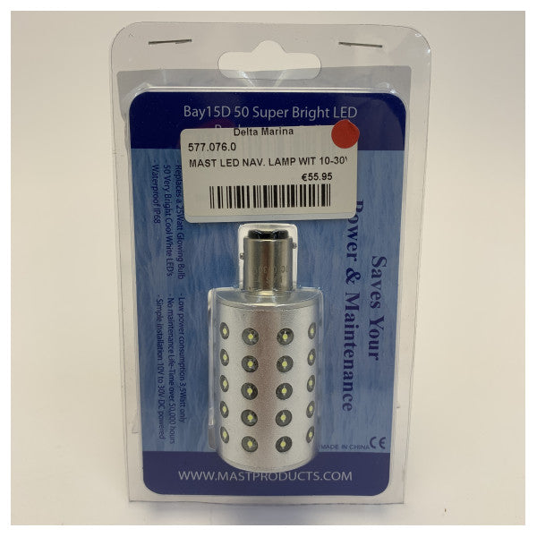 LED Navigation lamp 10-30V 3.5W BAY15D White 