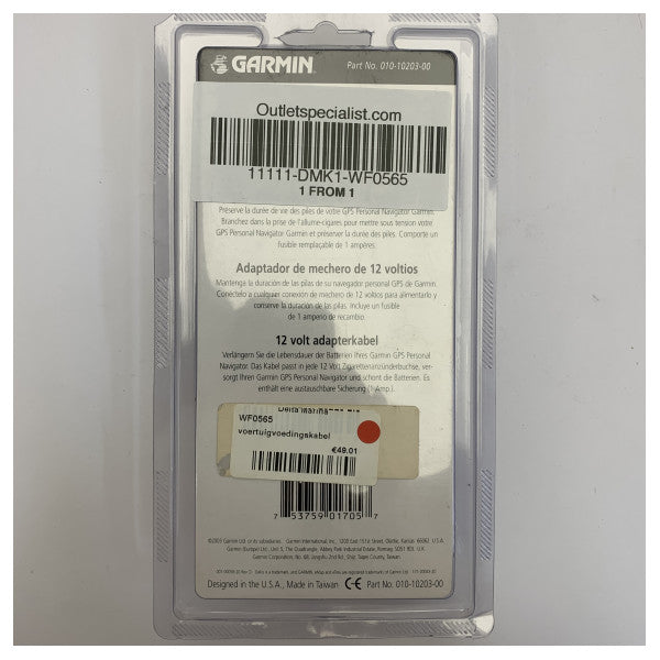 Garmin WF0565 Kabel tal-Power tal-Vettura - 010-10203-00 