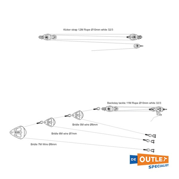 Selden manually adjustable backstay for Hanse 415, 418 and 430