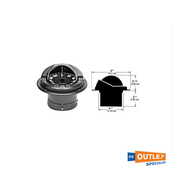 Ritchie Helmsman HF-72 Flush Mount Compass Black