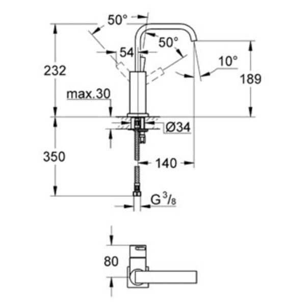 Grohe Allure Χρωμιωμένη βρύση για θαλάσσια χρήση με ένα μοχλό υψηλής απόδοσης - 23076000