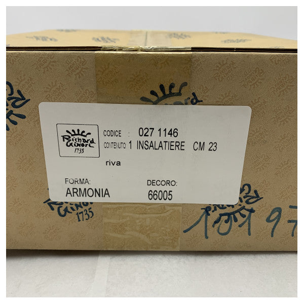 Riva Porcelain Salad Bowl 23cm – Elegant and Durable Marine Tableware for Boats and Yachts