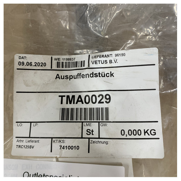 ヴィトゥス TRC125SV ステンレススチール製 トランサム排気接続 125 mm 