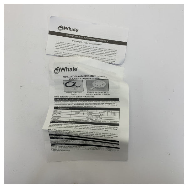 Whale SG1992B Gulley Marine Shower Pump Sensor White