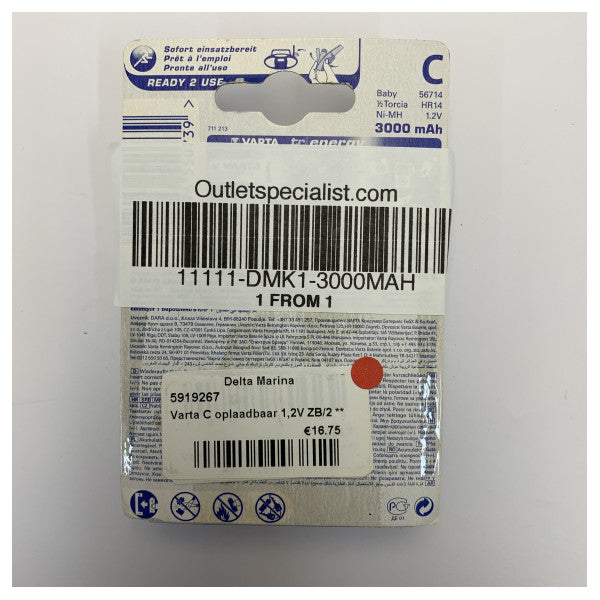 Varta genopladelige batterier DMK1-3000MAH 
