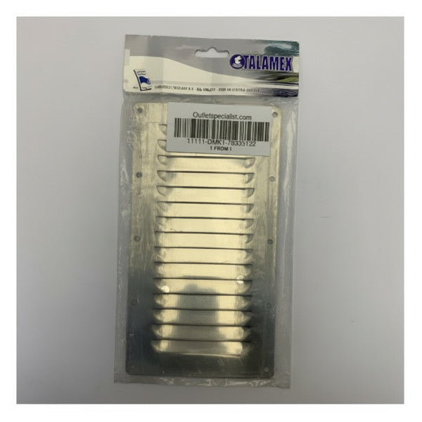 Talamex 78335122 rustfri stål ventilationsrist 118x232 mm 