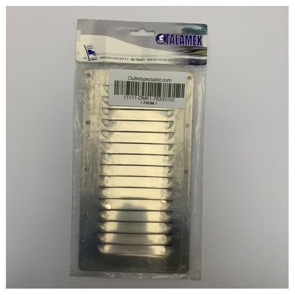 Talamex 78335122 rustfri stål ventilationsrist 118x232 mm 