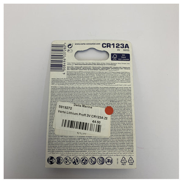 Varta Professional CR123A 3V litiumbatteri med hög prestanda 