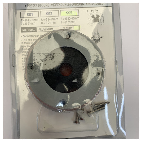 Index Marine SS5 Sivukäynnistyskaapelin Tiiviste - Ruostumaton Teräs Kaapelin Läpivienti Vene 