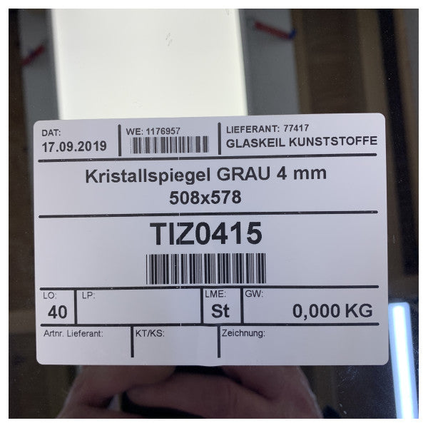 Glaskeil Kunststoffe Grey Crystal Mirror 4mm 508x578mm für Hanse Yachts - TIZ041 