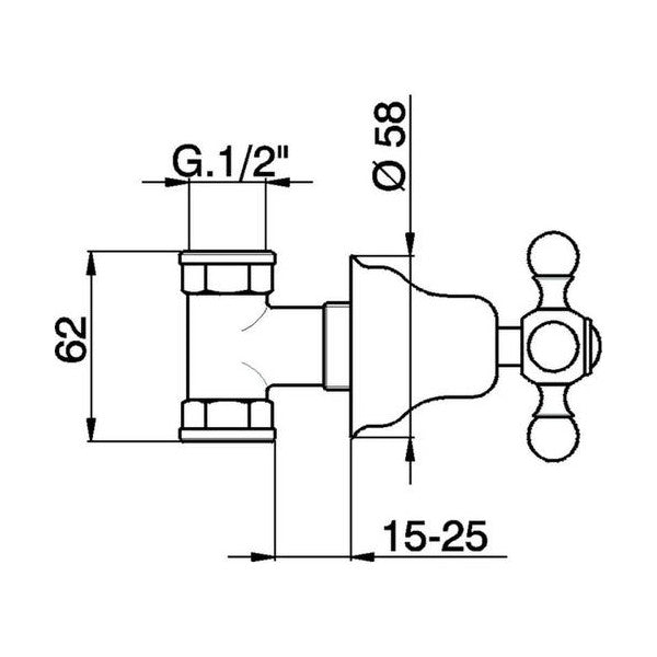 Cisal Arcana Marine Grade verchromt Messing Wasserhahn 1/2 Zoll - Durable korrosionsbeständig Wasserhahn für nautische Nutzung